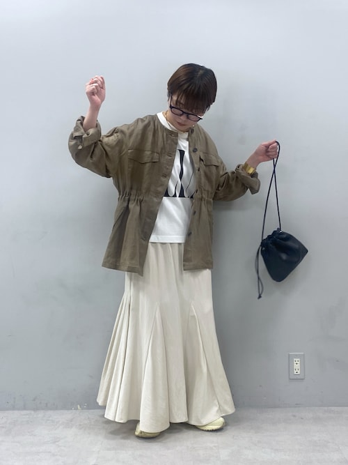 PUAL CE CIN ノーカラーミリタリーブルゾン ベージュ（PUAL CE