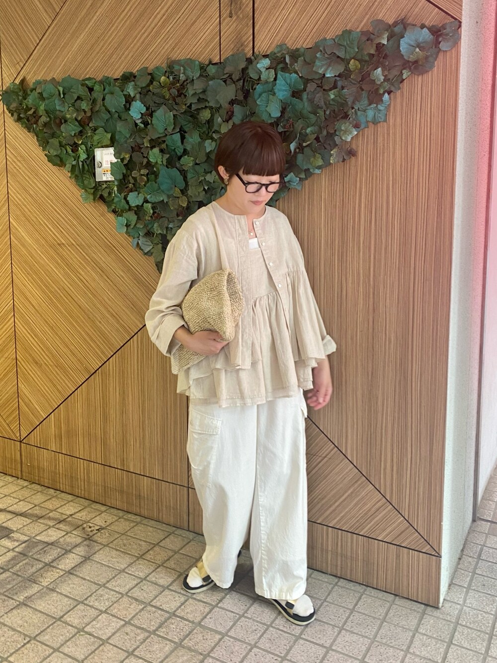 コットンリネン ギャザーキャミソールブラウスを使った人気
