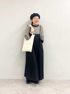 「セットアイテム」｜「アイテム（ハンチング/ベレー帽）」を使った、kahoさん（レディース・154cm）の冬コーディネート