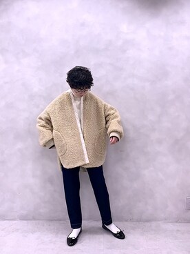 「リバーシブル」｜「アイテム（バレエシューズ）」を使った、kahoさん（レディース・154cm）の秋コーディネート