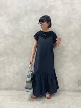 「ぺプラム」｜「アイテム（ワンピース/ドレス）」を使った、kahoさん（レディース・154cm）の春コーディネート