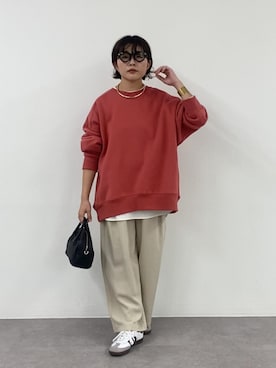 「アイテム（スラックス）」を使った、kahoさん（レディース・154cm）の秋コーディネート