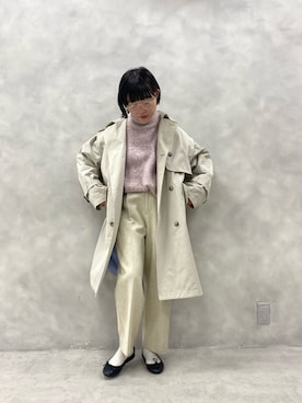 「PUAL CE CIN（ピュアルセシン）のアイテム（トレンチコート）」を使った、kahoさん（レディース・154cm）の冬コーディネート