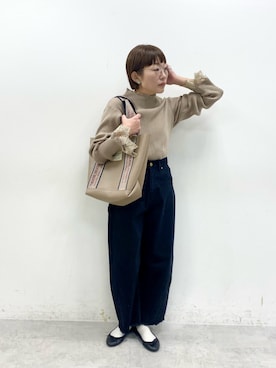 「シアタープロダクツ(THEATRE PRODUCTS)」｜「アイテム（パンツ）」を使った、kahoさん（レディース・154cm）の冬コーディネート
