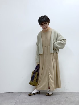 「ふわふわカーディガン」｜kahoさん（レディース・154cm）の秋コーディネート