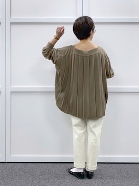「プリーツニット」｜kahoさん（レディース・154cm）の秋コーディネート