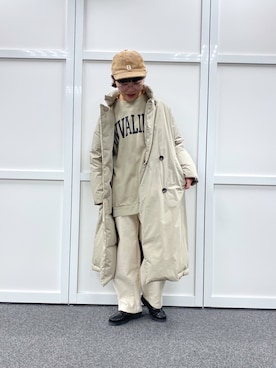 「チュニック」｜「アイテム（その他アウター）」を使った、kahoさん（レディース・154cm）の秋コーディネート