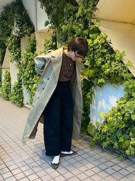 「PUAL CE CIN（ピュアルセシン）のアイテム（トレンチコート）」を使った、kahoさん（レディース・154cm）の夏コーディネート