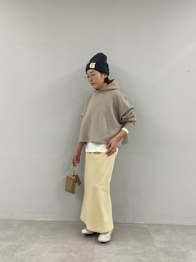 「PUAL CE CIN（ピュアルセシン）のアイテム（帽子）」を使った、kahoさん（レディース・154cm）の冬コーディネート