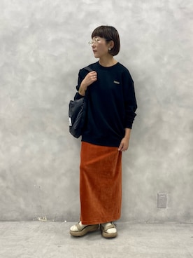 「シアタープロダクツ(THEATRE PRODUCTS)」｜「アイテム（スカート）」を使った、kahoさん（レディース・154cm）の秋コーディネート