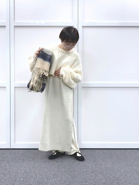 「ショート丈トップス」｜「アイテム（アンサンブル）」を使った、kahoさん（レディース・154cm）の秋コーディネート