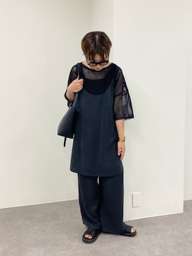 「低身長」｜「アイテム（オールインワン・サロペット）」を使った、kahoさん（レディース・154cm）の夏コーディネート