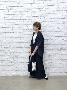 「ゆったりシルエット」｜「アイテム（バレエシューズ）」を使った、kahoさん（レディース・154cm）の夏コーディネート