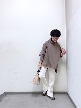 「スエット」｜「アイテム（バレエシューズ）」を使った、kahoさん（レディース・154cm）の秋コーディネート