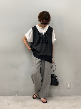 「アイテム（その他パンツ）」を使った、kahoさん（レディース・154cm）の夏コーディネート