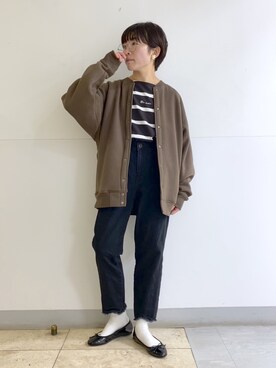 「スエット」｜「アイテム（バレエシューズ）」を使った、kahoさん（レディース・154cm）の秋コーディネート