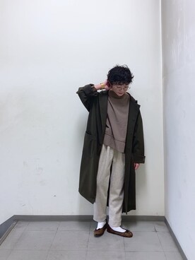 「あったかパンツ」｜「アイテム（その他アウター）」を使った、kahoさん（レディース・154cm）の秋コーディネート