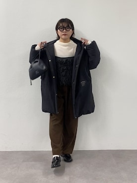 「アイテム（スラックス）」を使った、kahoさん（レディース・154cm）の秋コーディネート