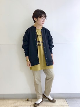 「スエット」｜「アイテム（バレエシューズ）」を使った、kahoさん（レディース・154cm）の秋コーディネート