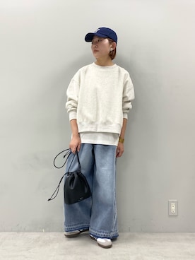「PUAL CE CIN（ピュアルセシン）のアイテム（帽子）」を使った、kahoさん（レディース・154cm）の夏コーディネート