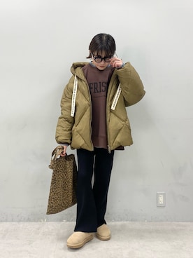「アイテム（ダウンジャケット/コート）」を使った、kahoさん（レディース・154cm）の秋コーディネート