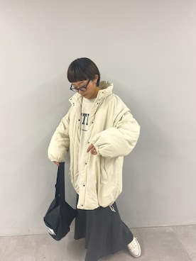 「シアタープロダクツ(THEATRE PRODUCTS)」｜「アイテム（スカート）」を使った、kahoさん（レディース・154cm）の秋コーディネート