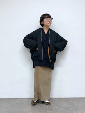 「PUAL CE CIN（ピュアルセシン）のアイテム（ブルゾン）」を使った、kahoさん（レディース・154cm）の秋コーディネート