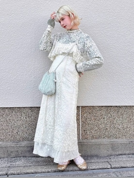 「merry jenny（メリージェニー）のアイテム（トップス、ホワイト系）」を使った、ﾅﾂｷさん（レディース・166cm）の秋コーディネート