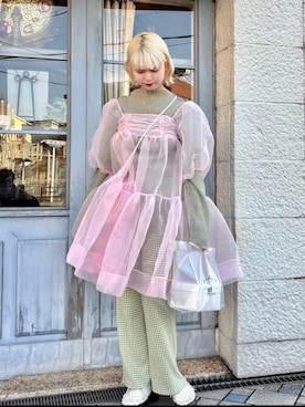 「merry jenny（メリージェニー）のアイテム（トップス、グリーン系）」を使った、ﾅﾂｷさん（レディース・166cm）の秋コーディネート