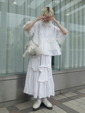 「アイテム（その他シューズ、ホワイト系）」を使った、ﾅﾂｷさん（レディース・166cm）の秋コーディネート