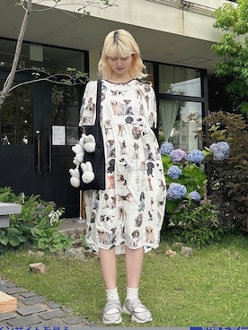「citron elegantのアイテム（ワンピース、ホワイト系）」を使った、ﾅﾂｷさん（レディース・166cm）の夏コーディネート
