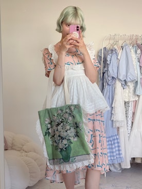 「mieya mieya（ミーヤミーヤ）のアイテム（その他トップス、ホワイト系）」を使った、ﾅﾂｷさん（レディース・166cm）の夏コーディネート