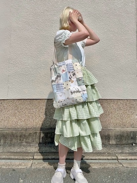 「Handmade（ハンドメイド）のアイテム」を使った、ﾅﾂｷさん（レディース・166cm）の夏コーディネート