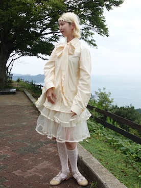 「merry jenny（メリージェニー）のフラットサンダル（サンダル、ベージュ系）」を使った、ﾅﾂｷさん（レディース・166cm）の秋コーディネート