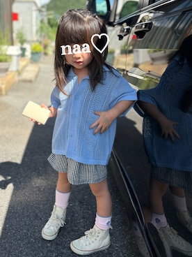 「アイテム（レッグウェア）」を使った、しー♡なー♡はー♡さん（キッズ・100cm）の夏コーディネート