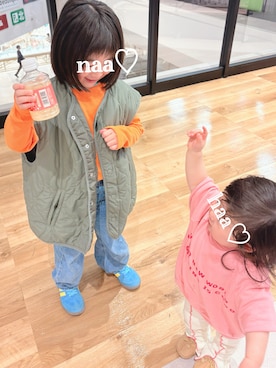 「ヒラキ（ヒラキ）のアイテム」を使った、しー♡なー♡はー♡さん（キッズ・100cm）の春コーディネート