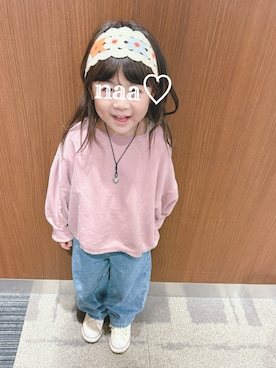 「アイテム（ヘアアクセサリー）」を使った、しー♡なー♡はー♡さん（キッズ・100cm）の秋コーディネート