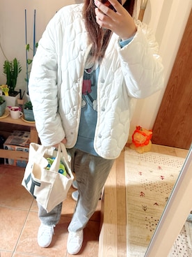 「サマンサ モスモス(Samansa Mos2)」｜「アイテム（スウェット）」を使った、はるか。さん（レディース・151cm）の冬コーディネート