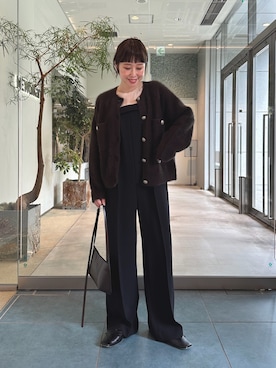 「アイテム（オールインワン・サロペット）」を使った、hashimoさん（レディース・158cm・30代）の秋コーディネート
