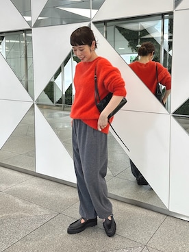「アイテム（ローファー）」を使った、hashimoさん（レディース・158cm）の夏コーディネート