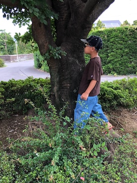 「HELLY HANSEN（ヘリーハンセン）のアイテム（キャップ）」を使った、shiさん（キッズ・130cm）の夏コーディネート