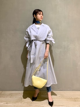 「Rouge vif（ルージュヴィフ）のアイテム（トレンチコート）」を使った、はしもとまゆさん（レディース・155cm）の春コーディネート