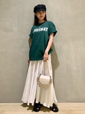 「LAROUTE」｜はしもとまゆさん（レディース・155cm）の夏コーディネート
