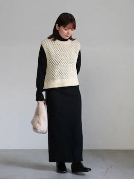 「select MOCA by son（セレクトモカバイソン）のアイテム（ワンピース/ドレス）」を使った、SELECT MOCA SNAPさん（レディース・162cm）の冬コーディネート