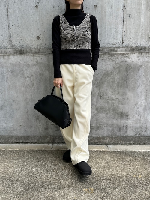 セール】【6色展開】ニュアンスリブプチハイネックトップス（Tシャツ