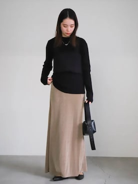「select MOCA by son（セレクトモカバイソン）のアイテム（ベスト）」を使った、SELECT MOCA SNAPさん（レディース・162cm）の冬コーディネート