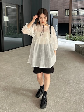 「select MOCA（セレクトモカ）のアイテム（キャップ）」を使った、SELECT MOCA SNAPさん（レディース・162cm）の春コーディネート