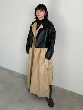 「select MOCA（セレクトモカ）のアイテム（その他アウター）」を使った、SELECT MOCA SNAPさん（レディース・162cm）の冬コーディネート