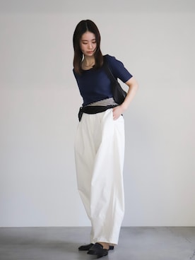 「select MOCA by son（セレクトモカバイソン）のアイテム（パンツ）」を使った、SELECT MOCA SNAPさん（レディース・167cm）の春コーディネート
