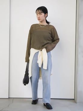「select MOCA by son（セレクトモカバイソン）のアイテム（シャツ/ブラウス）」を使った、SELECT MOCA SNAPさん（レディース・162cm）の冬コーディネート